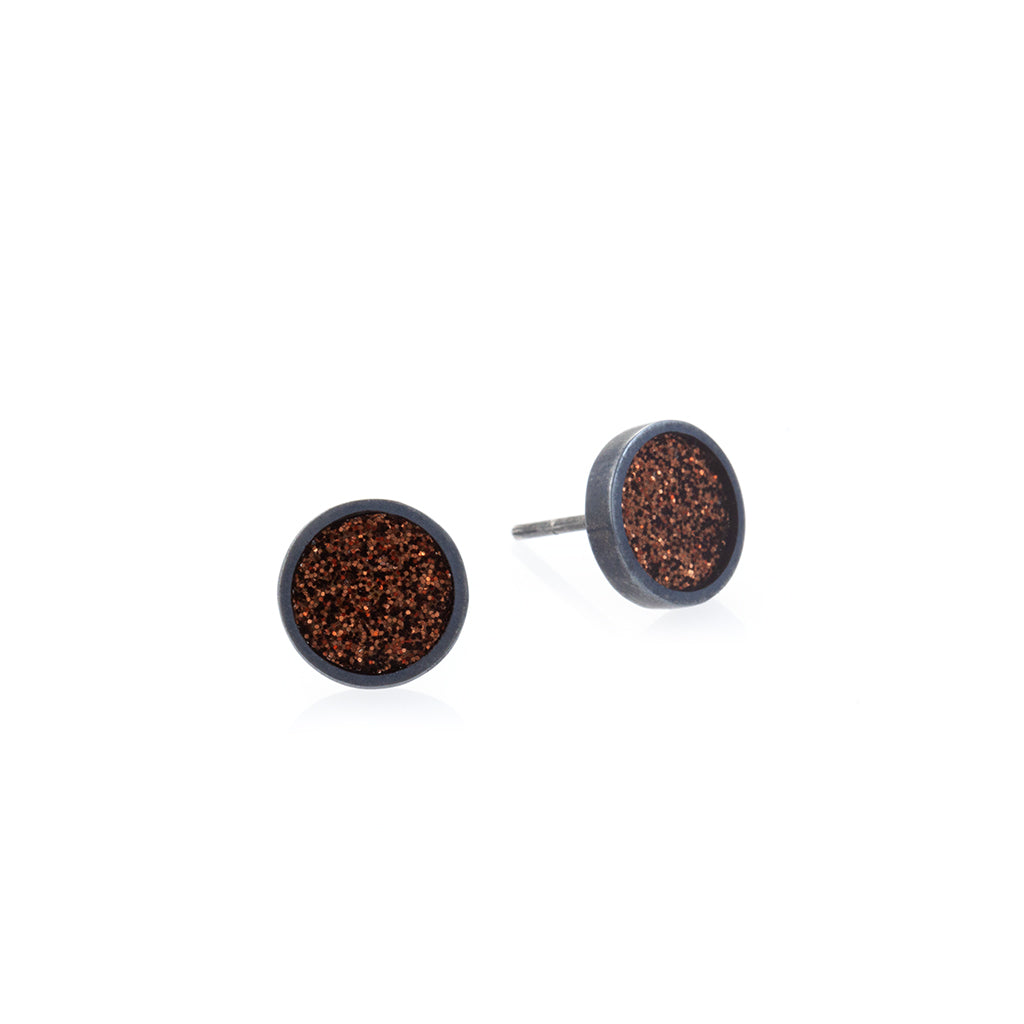 Spot Glitter Earrings - Bronze Small - READY TO SHIP