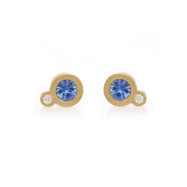 My Friend & I - Ceylon Sapphire Stud Earrings