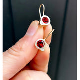 My Friend and I Earrings - Gold and Garnets