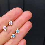 My Friend & I - Pink Sapphire Stud Earrings