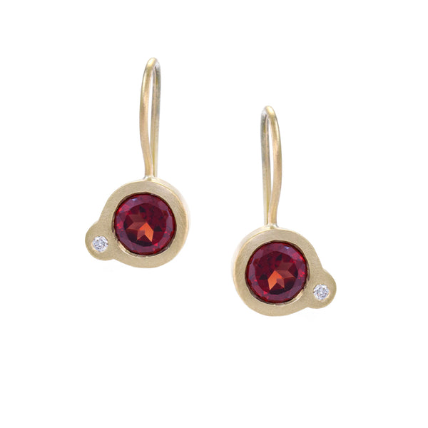My Friend and I Earrings - Gold and Garnets