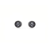 Teeny Tiny Spot Stud Earrings Oxidised - READY TO SHIP