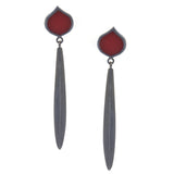 Red Curve Drop Earrings - READY TO SHIP