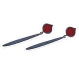 Red Curve Drop Earrings - READY TO SHIP