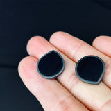 Teardrop Black Stud Earrings - READY TO SHIP
