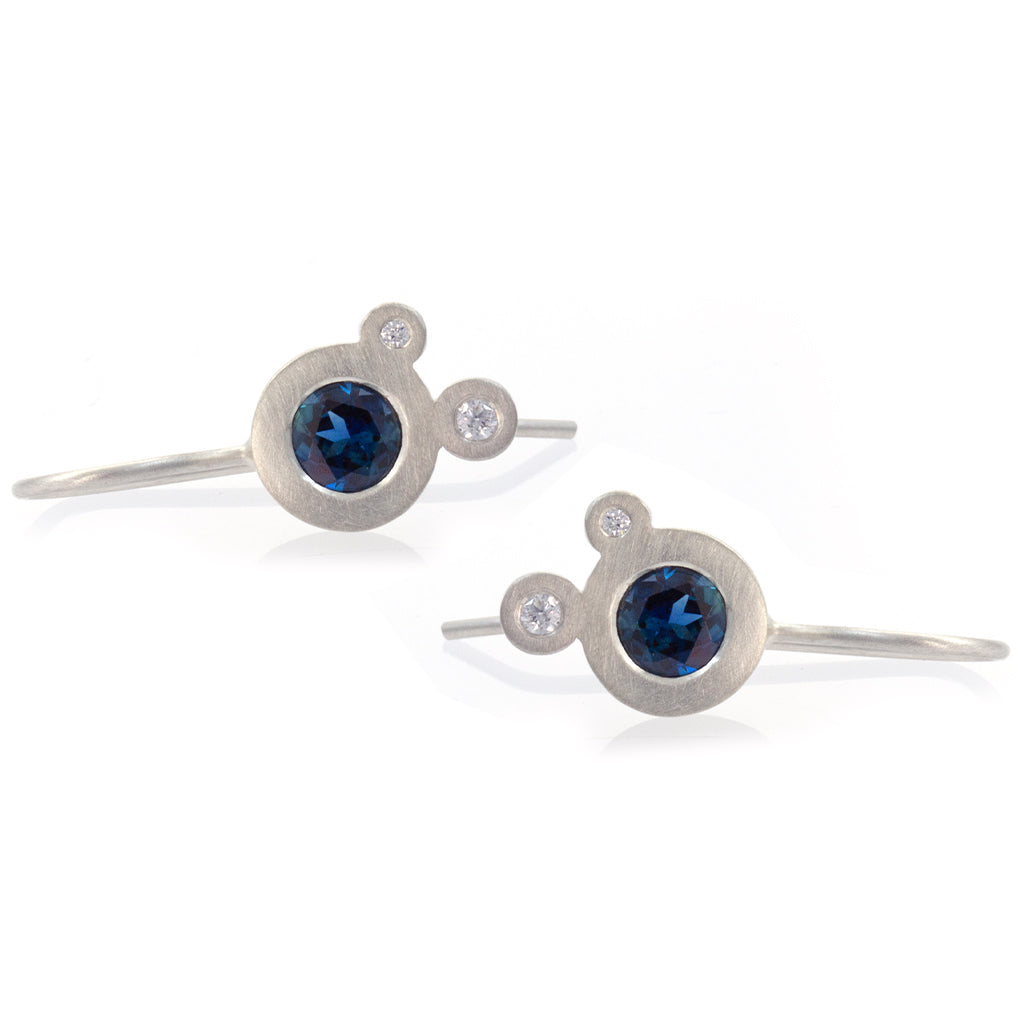 Triple Dot Earrings - White Gold