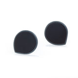 Teardrop Black Stud Earrings - READY TO SHIP
