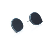 Teardrop Black Stud Earrings - READY TO SHIP