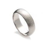 White Gold Hammered Ring