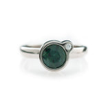 My Friend and I Ring - White Gold & Green Sapphire
