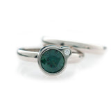 My Friend and I Ring - White Gold & Green Sapphire