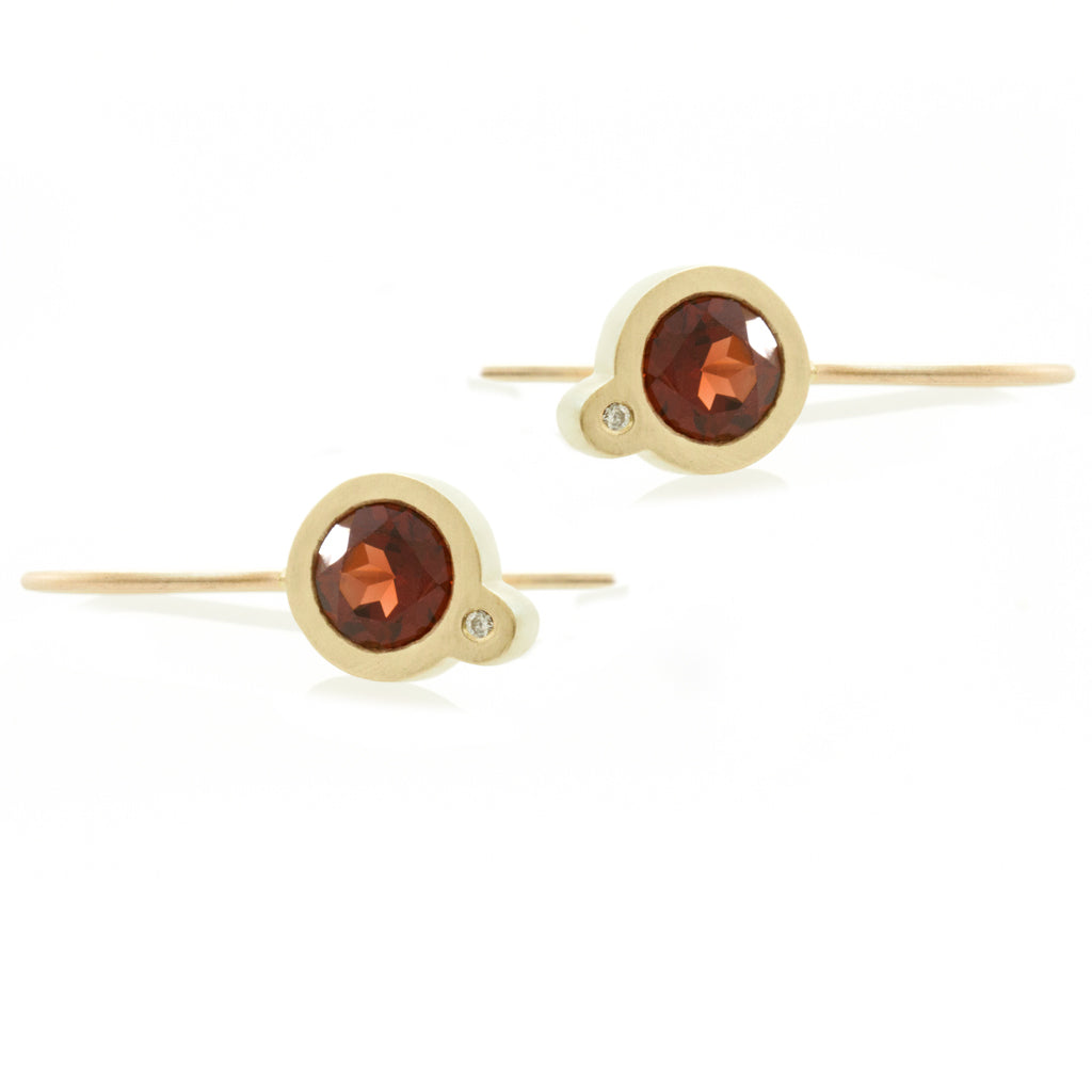 My Friend and I Earrings - Gold and Garnets