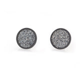 Spot Glitter Earrings - Charcoal Large  - READY TO SHIP