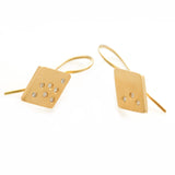 Speckled Earrings Diamond Shape - Yellow Gold