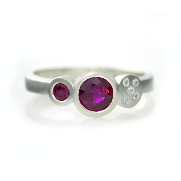Multi Ring - White Gold & Ruby