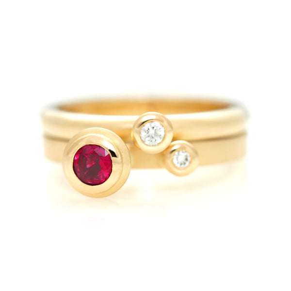 Polka Dot Rings - Ruby