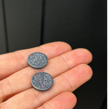 Spot Glitter Earrings - Charcoal Large  - READY TO SHIP