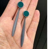 Spot Drop Earrings - Green READY TO SHIP