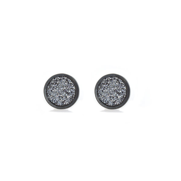 Spot Glitter Earrings - Charcoal Small - READY TO SHIP