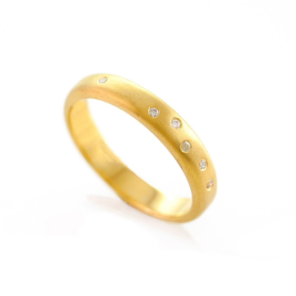 Scatter Band Wide - Yellow Gold Ring
