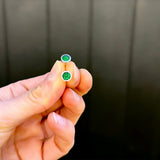 Teeny Tiny Evergreen Spot Stud Earrings - READY TO SHIP