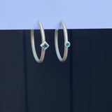 Atlas Light Blue Hoop Earrings - READY TO SHIP