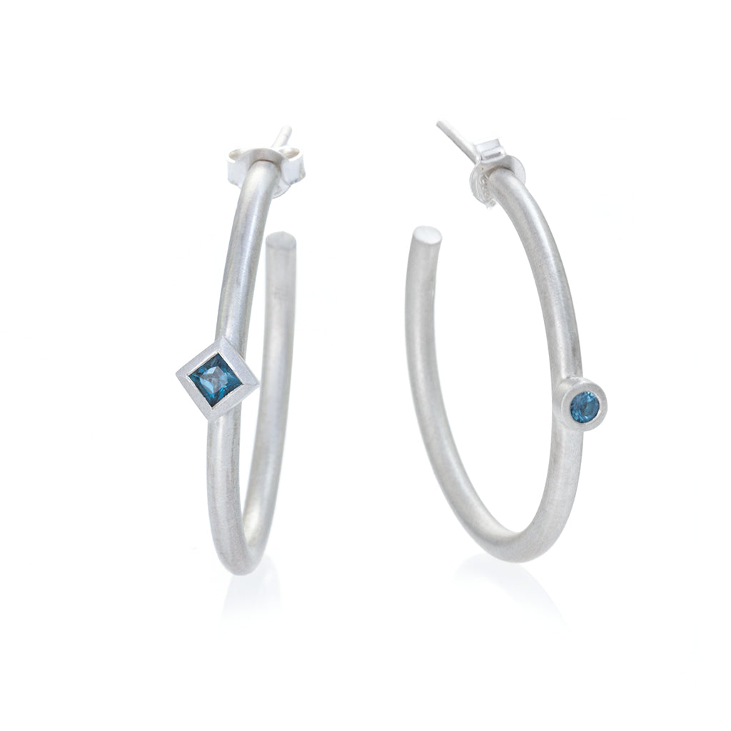 Atlas Light Blue Hoop Earrings - READY TO SHIP