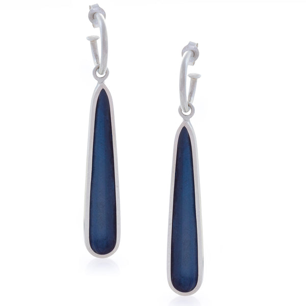 Long Blue Droplet Earrings