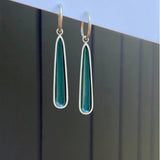 Long Green Droplet Earrings