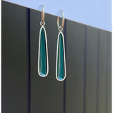 Long Green Droplet Earrings - READY TO SHIP