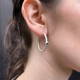 Atlas Dark Blue Hoop Earrings - READY TO SHIP