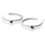 Atlas Dark Blue Hoop Earrings - READY TO SHIP