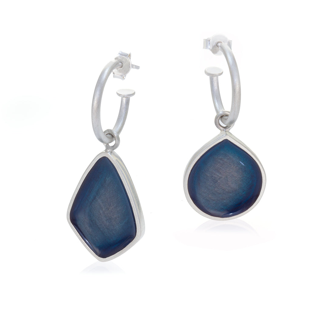 Mismatched Large Blue Droplet Earrings - READY TO SHIP