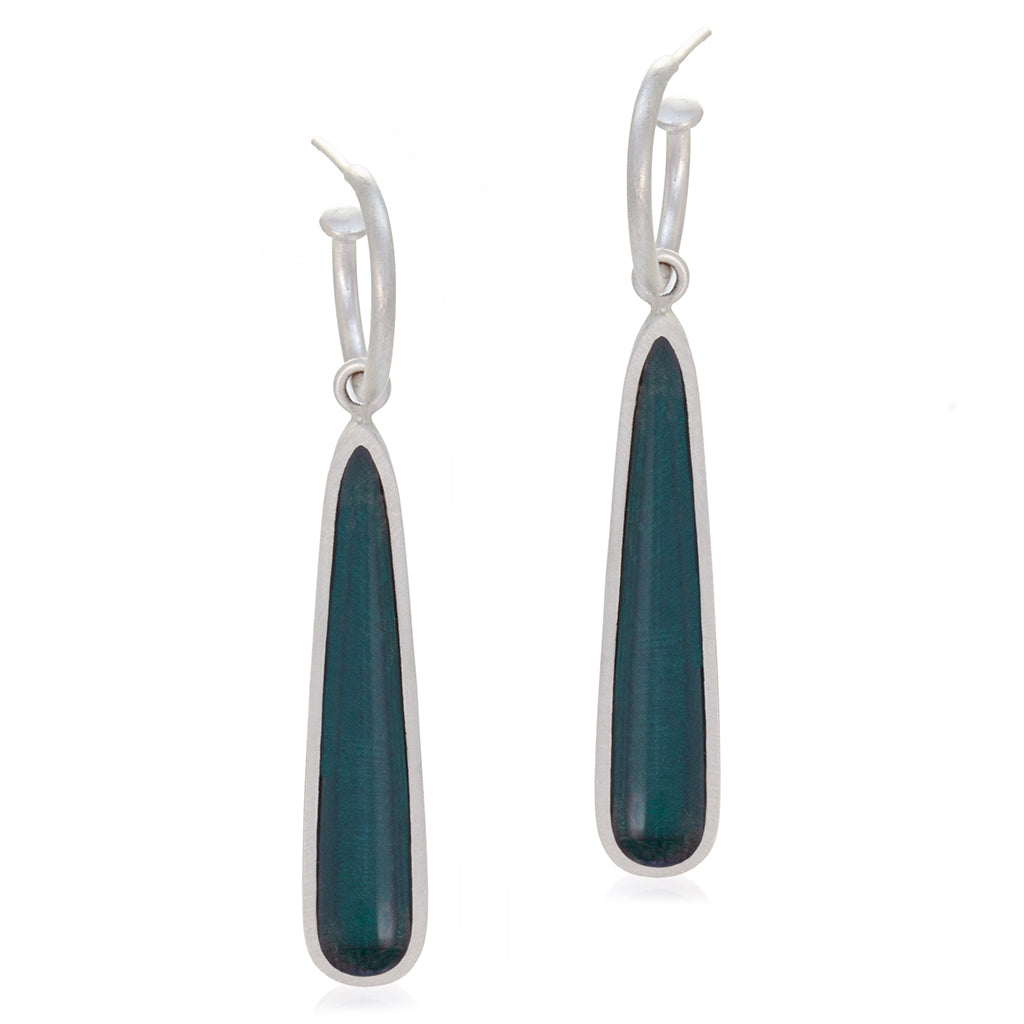 Long Green Droplet Earrings - READY TO SHIP