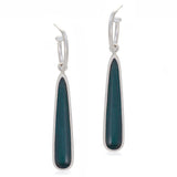 Long Green Droplet Earrings - READY TO SHIP