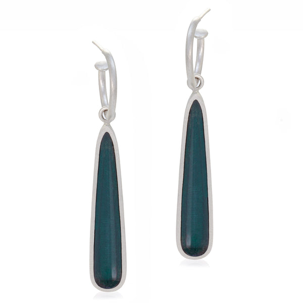 Long Green Droplet Earrings - READY TO SHIP