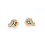 My Friend & I - Princess Cut Sapphire Earrings