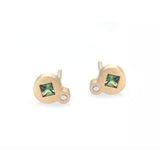 My Friend & I - Princess Cut Sapphire Earrings