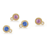 My Friend & I - Pink Sapphire Stud Earrings