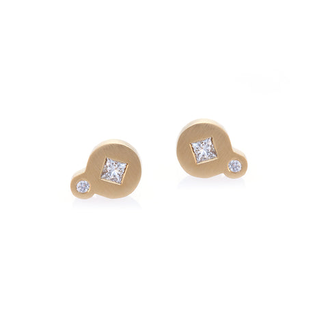 My Friend & I - Princess Cut Diamond Earrings  READY TO SHIP