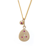Speckled Teardrop Ruby Pendant