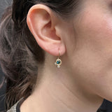 Triple Dot Teal Sapphire Earrings -  READY TO SHIP