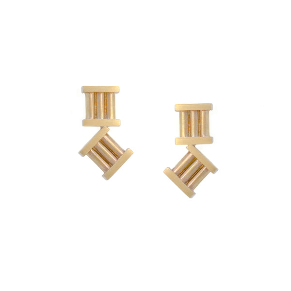 Small Corduroy Stud Earrings  -  READY TO SHIP