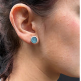 Spot Glitter Earrings - Light Blue Small   - READY TO SHIP