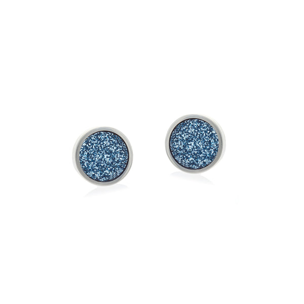 Spot Glitter Earrings - Light Blue Small   - READY TO SHIP