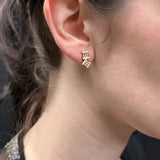 Small Corduroy Stud Earrings  -  READY TO SHIP