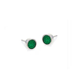 Teeny Tiny Evergreen Spot Stud Earrings - READY TO SHIP