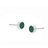 Teeny Tiny Evergreen Spot Stud Earrings - READY TO SHIP