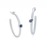 Atlas Dark Blue Hoop Earrings - READY TO SHIP