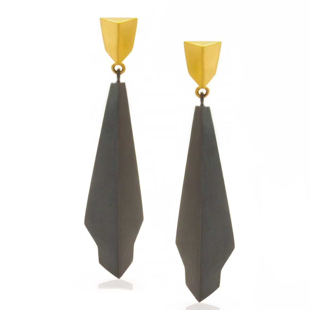 Aracari Earrings - Black/ Gold